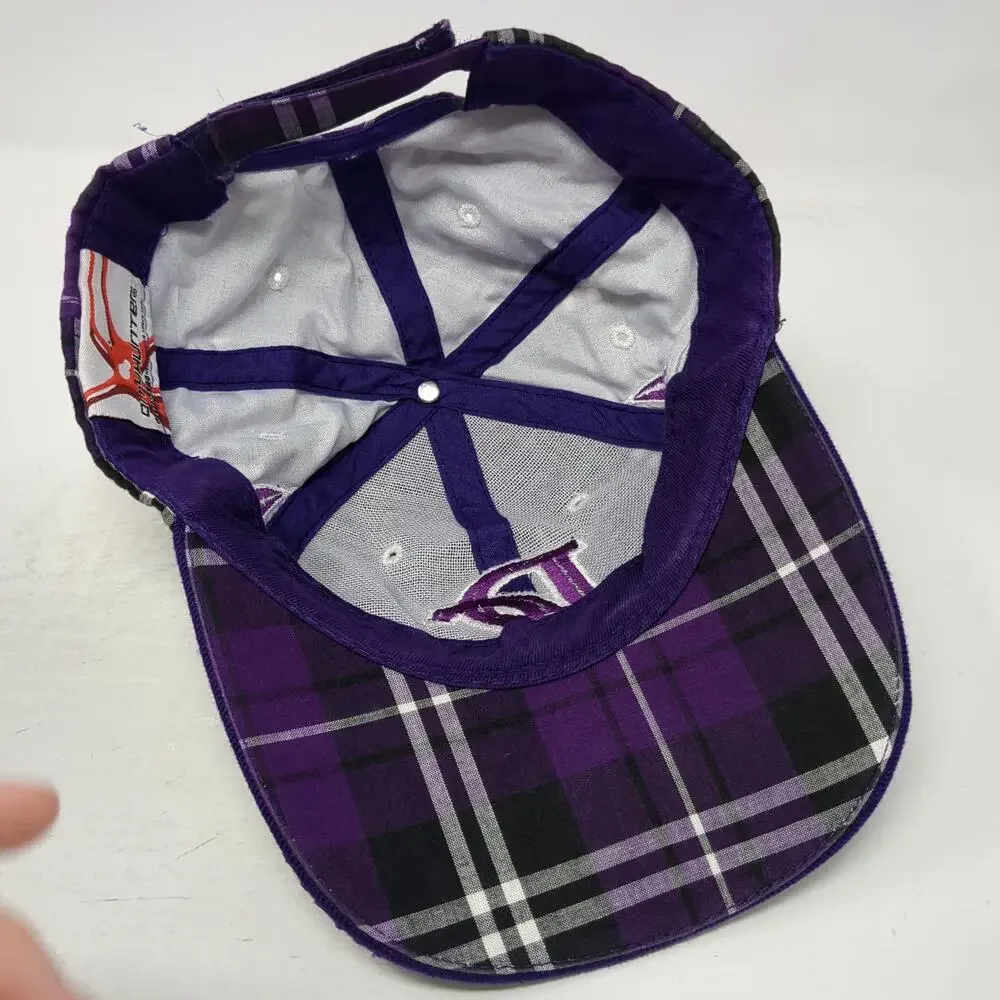 City Hunter Baseball Cap Purple One Size Plaid Interlocking DC Washington DC Hat